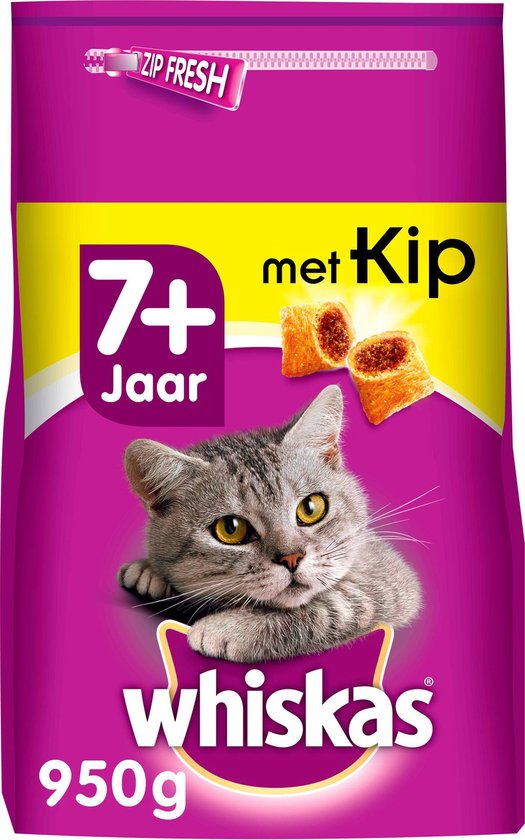 5 stuks Whiskas senior met kip 950 gram