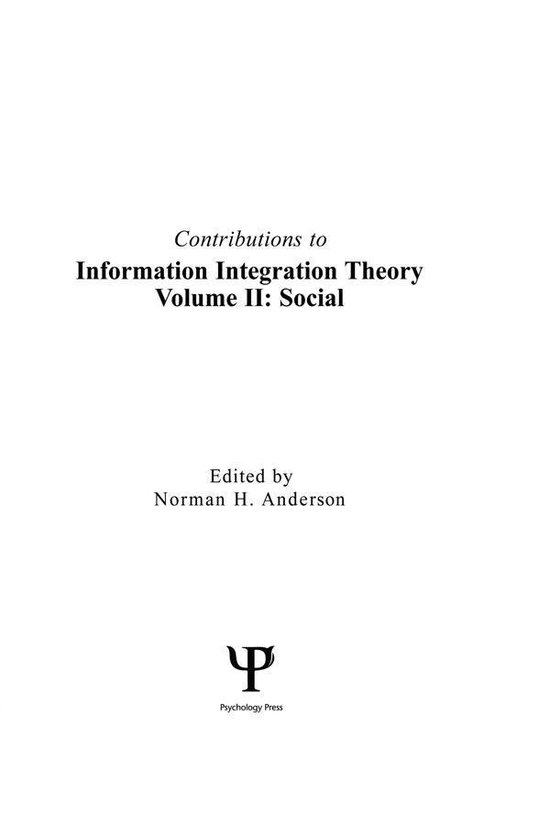 Contributions To Information Integration Theory - cover