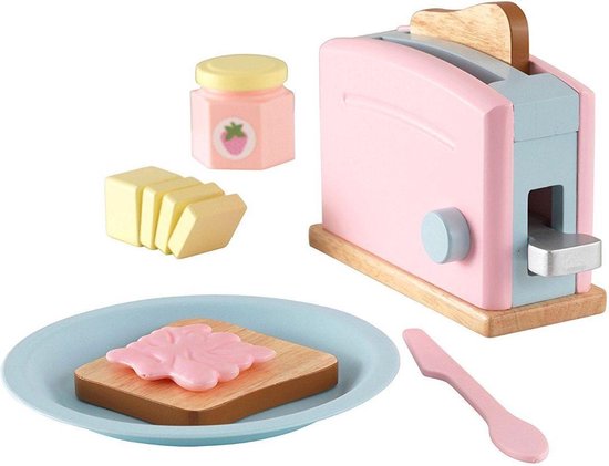 KidKraft Houten Speelgoed Broodrooster Toaster 8-delig Pastel Kleurig |  bol.com