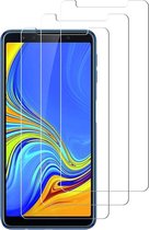 3x Screenprotector Tempered Glass Glazen Gehard Screen Protector 2.5D 9H (0.3mm) - Glasplaatje Geschikt voor: Samsung Galaxy A7 2018