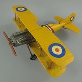 Gele blikken dubbeldekker vliegtuig WWI