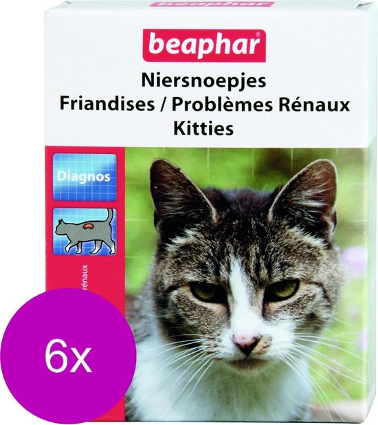 Beaphar Niersnoepjes - Kattensnack - 6 x Gevogelte Kaas 75 tab