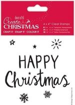 4 x 4 Inch Stempel  - Happy Christmas