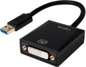 LogiLink UA0232 tussenstuk voor kabels USB 3.0 DVI Zwart