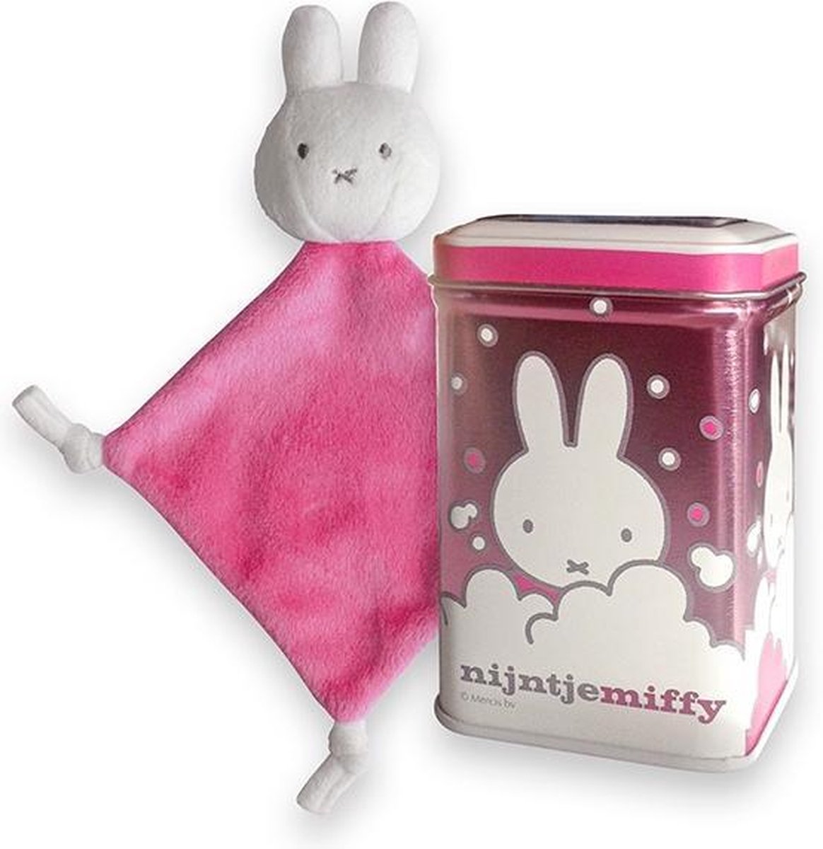 Blik Nijntje knuffeldoek roze