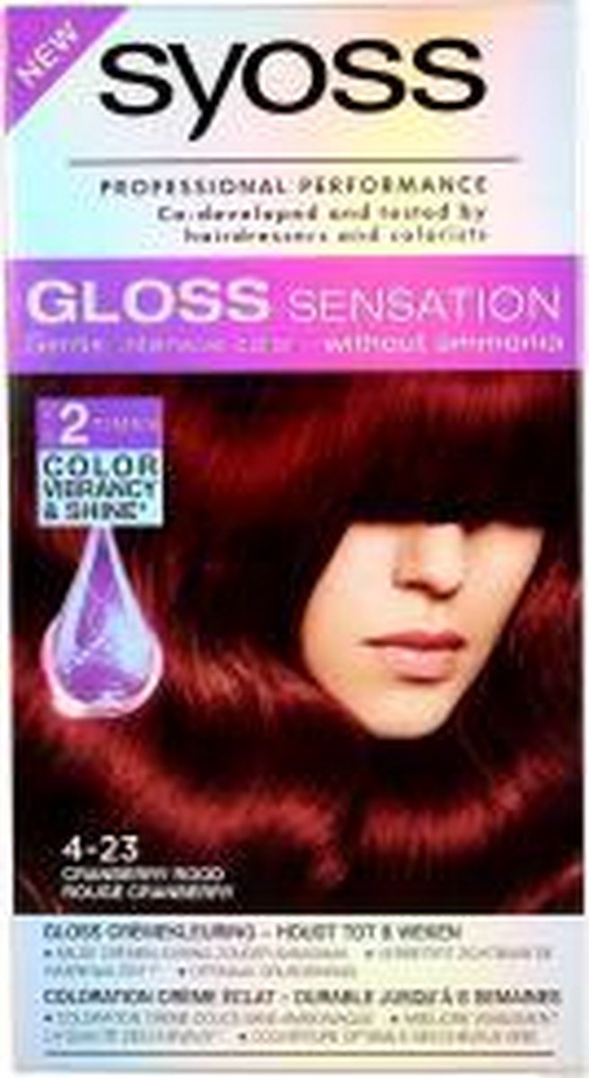 Syoss Color 4‑23 Cranberry Rood – Permanente Haarverf – Intense Rode Kleur