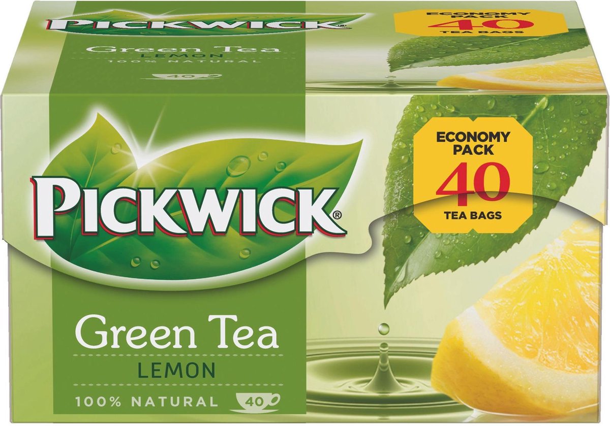 Bulk Kapper Ondergeschikt Pickwick Lemon Groene Thee Voordeelverpakking - 6 x 40 Zakjes | bol.com