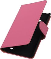 Roze Effen Booktype Microsoft Lumia 550 Wallet Cover Cover