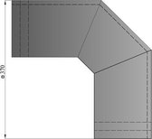 Hitteschild Ø150 bocht 90° - grijs - 2mm - staal - dubbelwandig