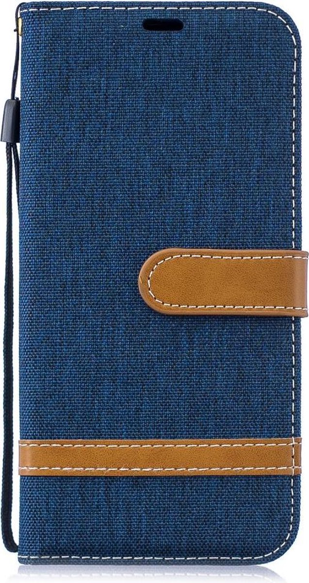 Denim Book Case - Geschikt voor Huawei P30 Lite Hoesje - Blauw