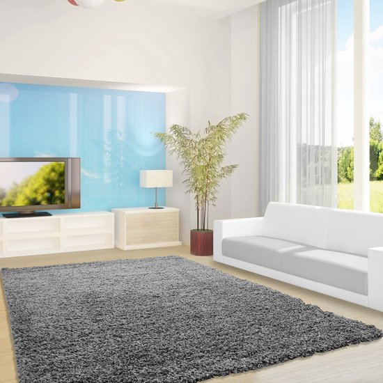 Life Vloerkleed - 200x290cm - Grijs - Hoogpolig