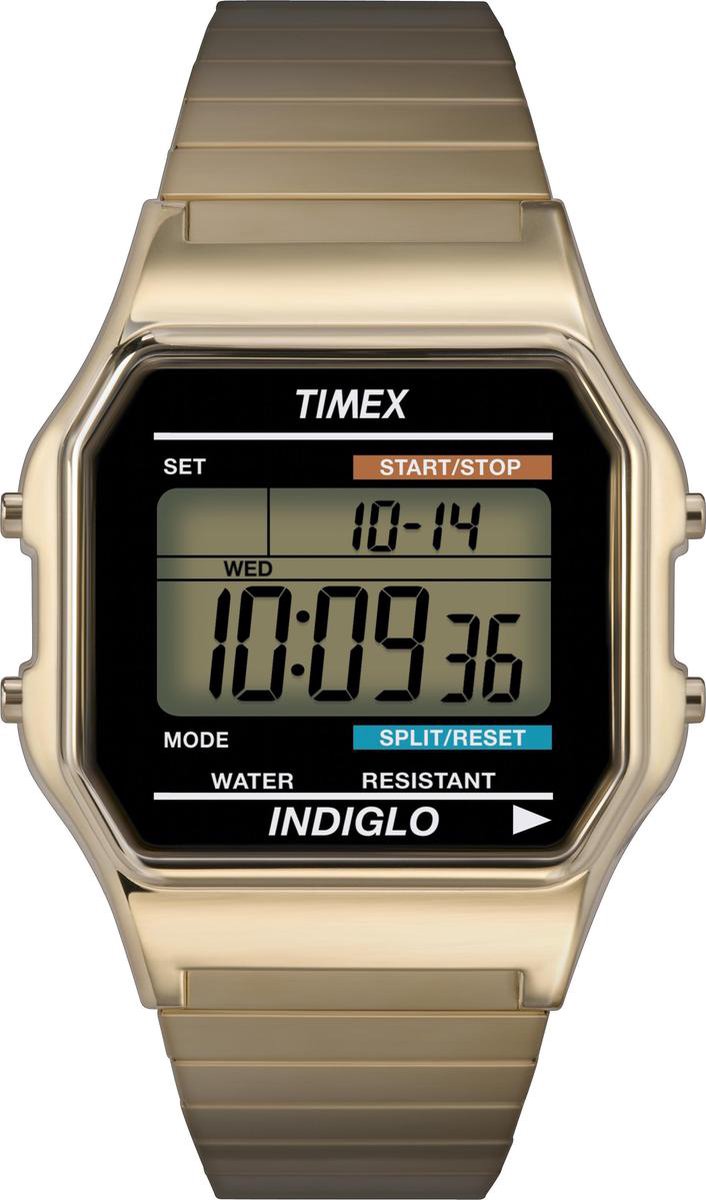 Timex Men Digital Goudkleurig - Horloge - Goudkleurig - Digitale Tijdsaanduiding - Ø 30 mm