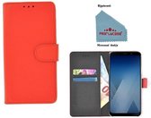 Pearlycase® Wallet Bookcase voor Huawei P20 Lite - Rood effen