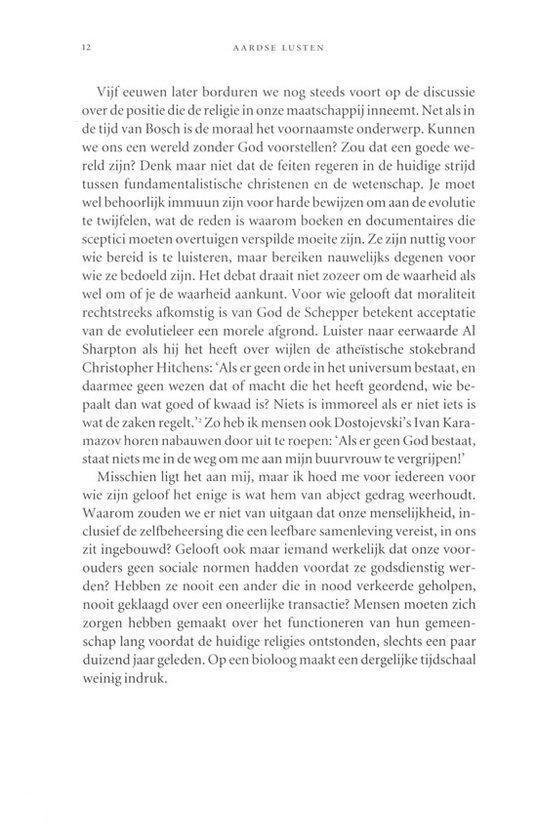 Tekstpagina met tekst over religie en evolutie.