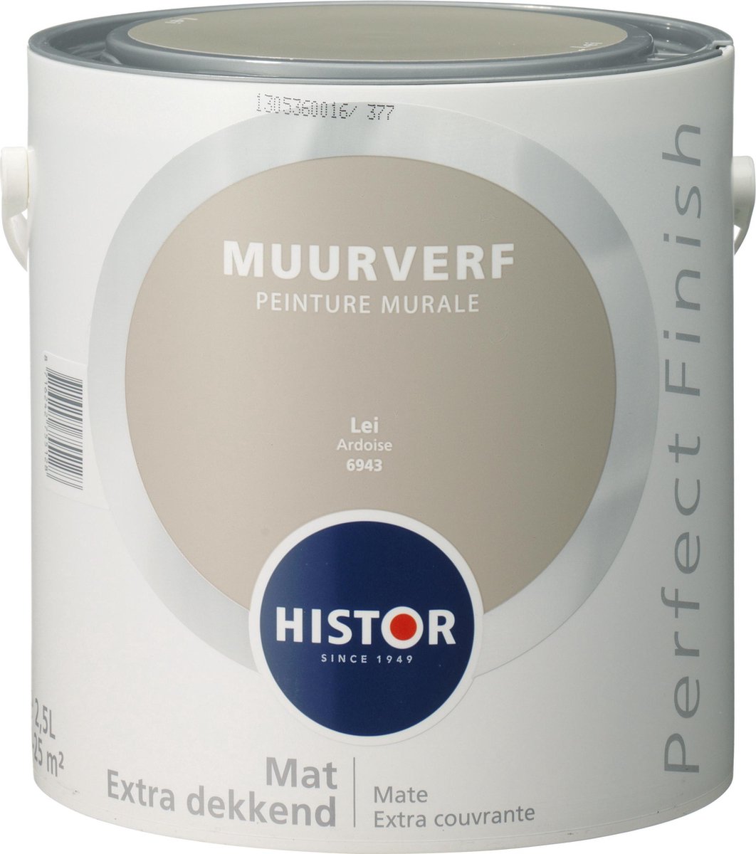 plakband verkoper Paar Histor Perfect Finish Muurverf Mat - 2,5 Liter - Lei | bol.com