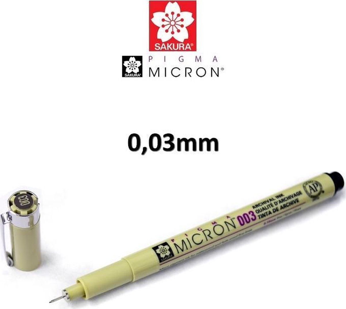 Sakura Pigma Micron 003 Fineliner – 0.15 mm – Zwart