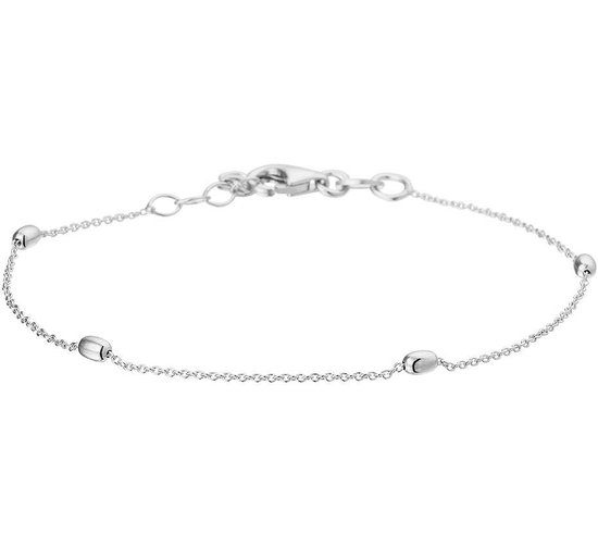 The Jewelry Collection Armband Bolletjes 1,0 mm 17+ 2 cm - Zilver