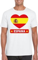 Spanje hart vlag t-shirt wit heren S