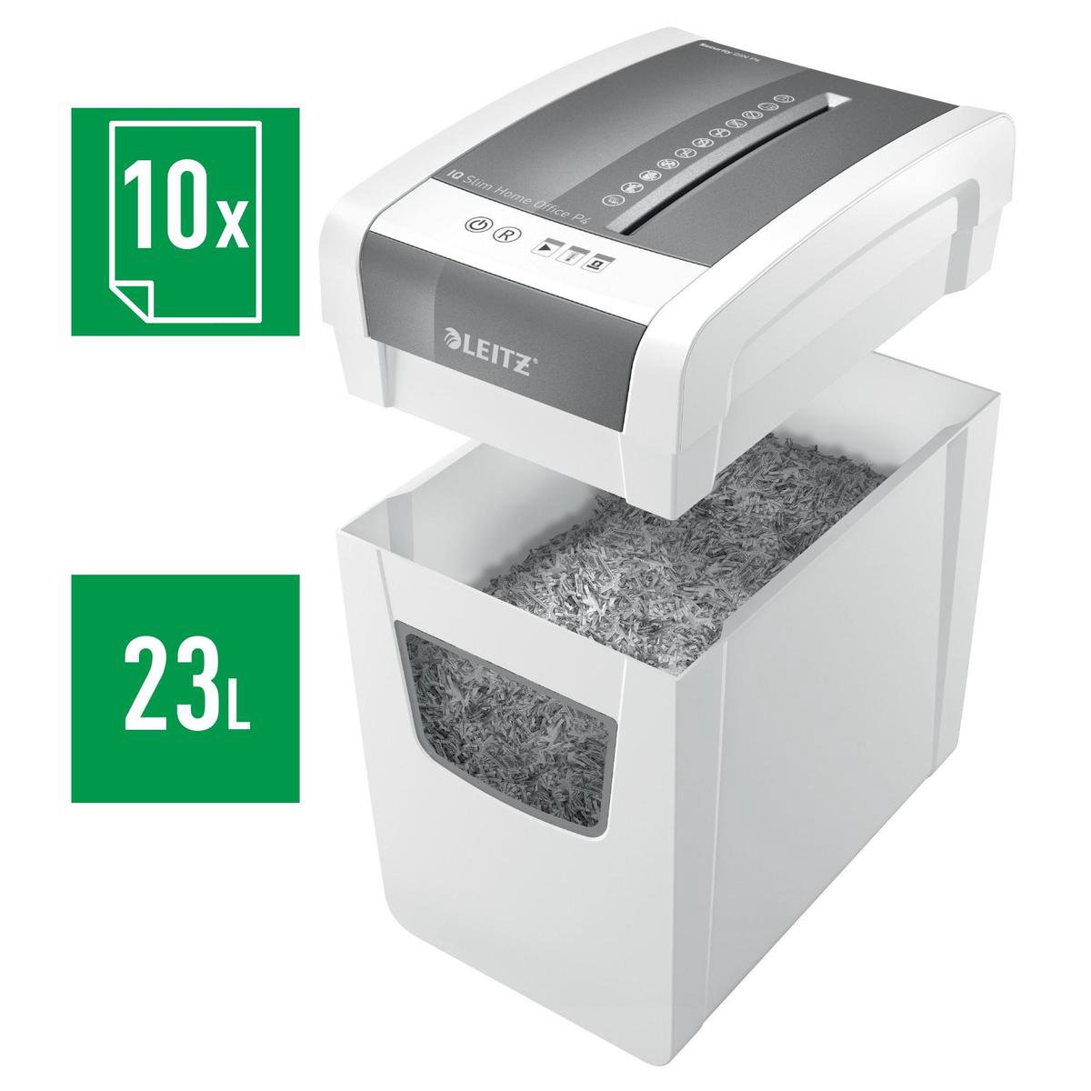 Leitz IQ Slim Home Office Papierversnipperaar - P4 Snippers thumbnail 5