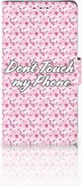 Sony Xperia XZ1 Bookcase Hoesje Flowers Pink DTMP