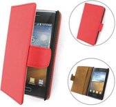 TCC Luxe Hoesje LG G2 Book Case Flip Cover - Rood