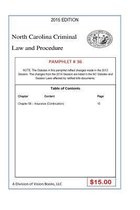 North Carolina Criminal Law and Procedure-Pamphlet 36