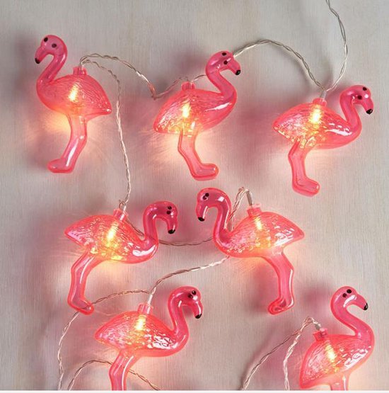 Lichtsnoer 10 flamingo lampjes Led verlichting / Feestartikel / Decoratie | bol.com