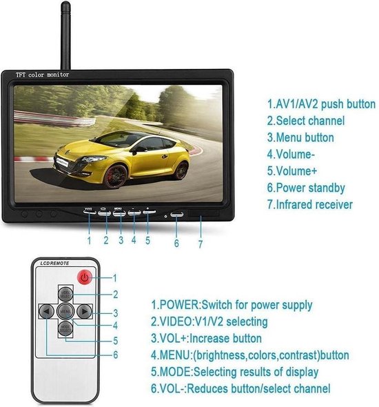 7 Digitaal Achteruitrijsysteem – AHD Camera –1080P