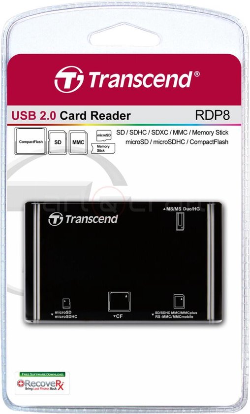 Transcend MultiCard Reader USB 2.0 Zwart