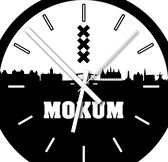 Klok van de stad Amsterdam - Mokum  -  30 cm - zw/w