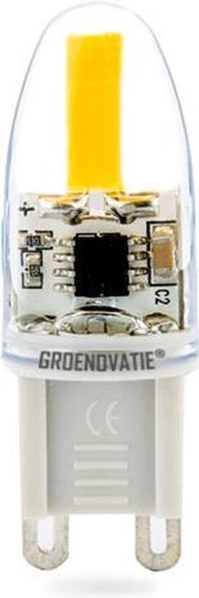 Groenovation Lampe LED G9 Fitting - 1,5W - COB - 48x16 mm - Dimmable - Blanc Chaud