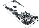 Mandala bloemen hoesje zwart Geschikt voor iPhone 5C