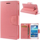 Goospery Sonata Leather hoesje Samsung Galaxy Core 4G G386F licht roze