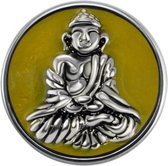 Quiges - Drukknoop Mini 12mm Boeddha Geel - EBCMK013
