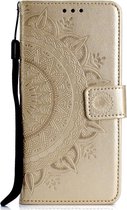 Shop4 - Huawei P30 Lite Hoesje - Wallet Case Mandala Patroon Goud