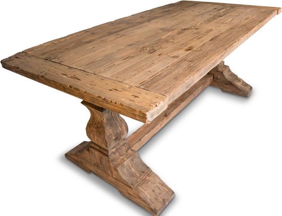 Raad Oneindigheid Kikker Livinn - Kolompoot tafel - Old barnwood - 220x100 | bol.com