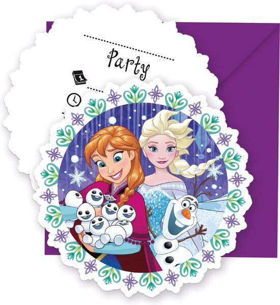 Foto: Procos 6 frozen feestuitnodigingen decoratie kaarten