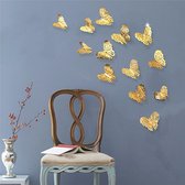 Muursticker Vlinders - Goud 3D effect - Set van 12 stuks