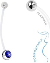 Fako Bijoux® - Zwangerschapspiercing - Kristal - Donkerblauw