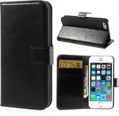 Cyclone cover wallet case cover iPhone 5 5S SE zwart