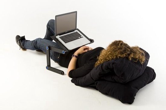 Laptop Tafel | Verstelbaar | laptopstandaard zwart | Wendbaar