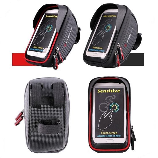 Smartphone fiets stuurtas|telefoonhouder|mobielhouder fiets|waterproof fietstasje|stuur fietstas| |6.0 inch van Smart. — afbeelding 3