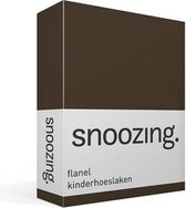 Snoozing - Flanel - Kinderhoeslaken - Wiegje - 40x80 cm - Bruin