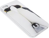 Pinguin hoesje wit siliconen Geschikt voor iPhone 5/ 5S/ SE