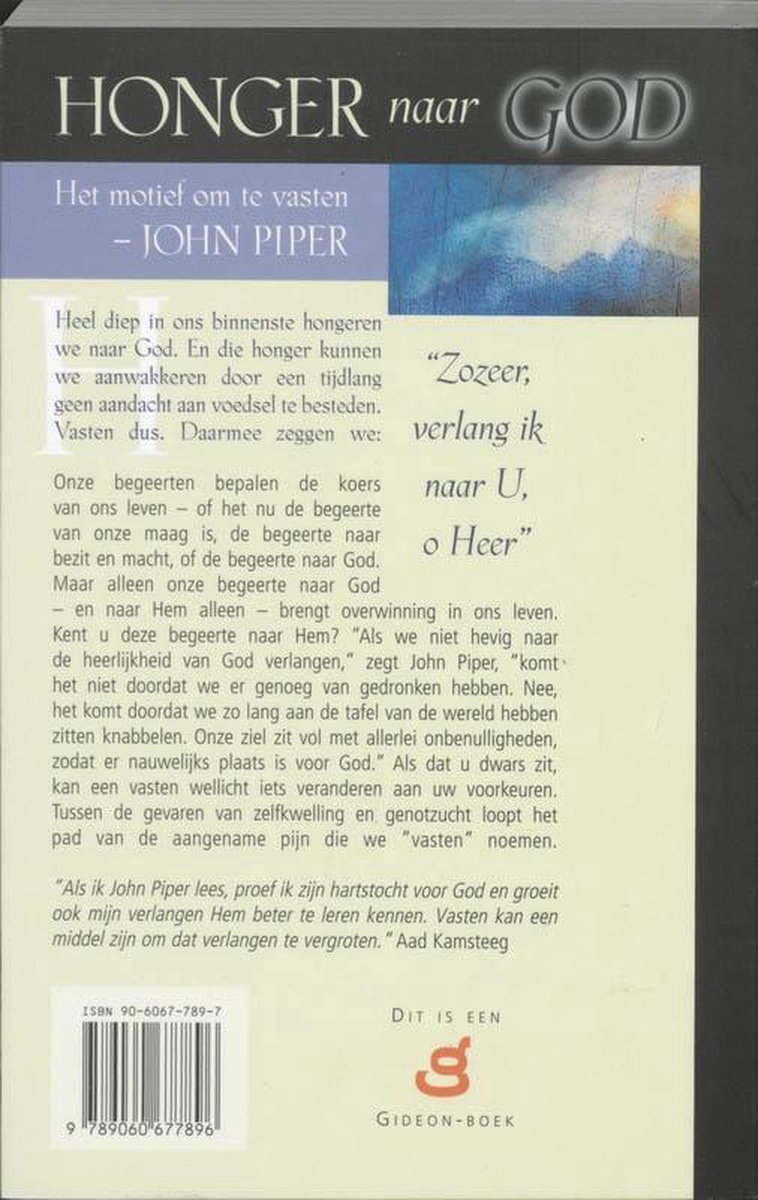 Honger naar God - back cover