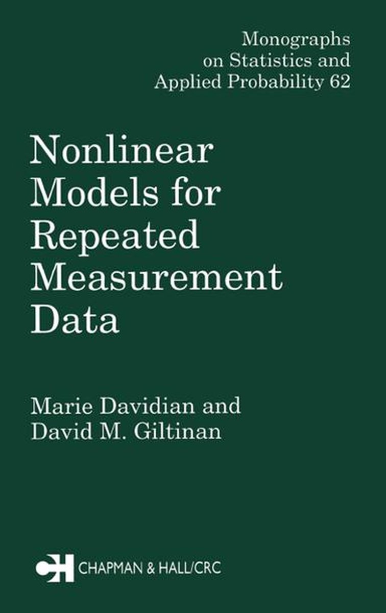 Omslag van Chapman & Hall/CRC Monographs on Statistics and Applied Probability - Nonlinear Models for Repeated Measurement Data