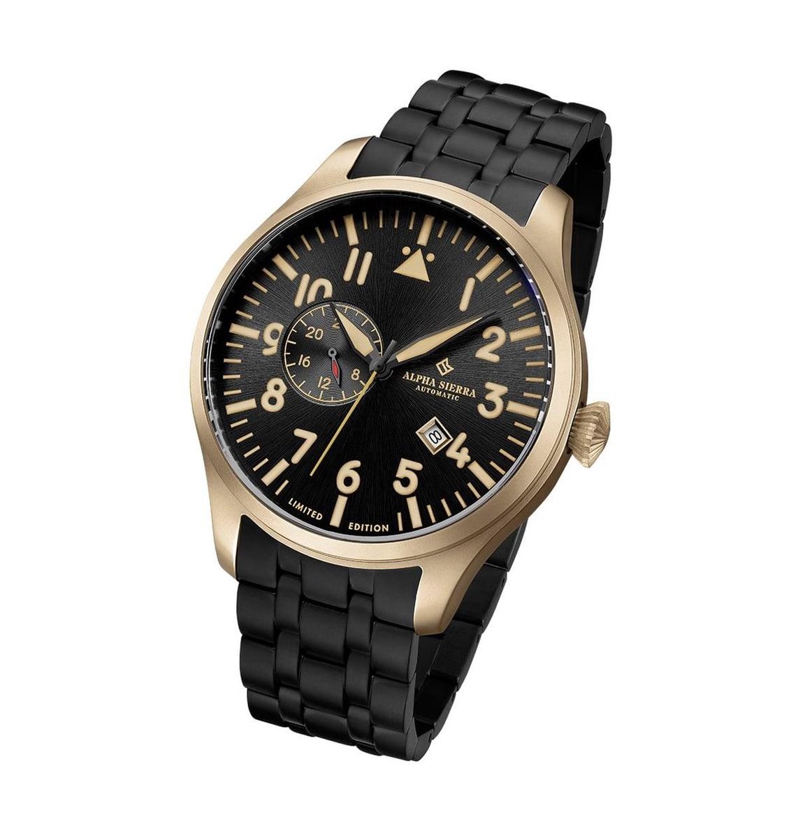 Alpha Sierra Automatic AMS04 - Herenhorloge - Goudkleurig/Zwart - Ø 46 mm |  bol.com