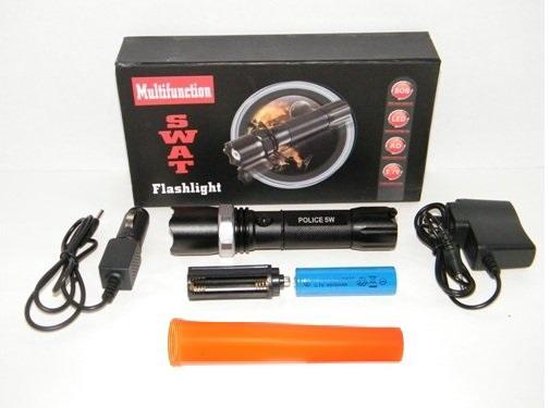 LED zaklamp - SWAT lamp - politie lamp - 3 WATT - oplaadbaar met 1 li-ion  4800mAh accu... | bol.com