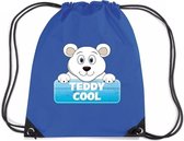 Teddy Cool de ijsbeer rijgkoord rugtas / gymtas - blauw - 11 liter - voor kinderen