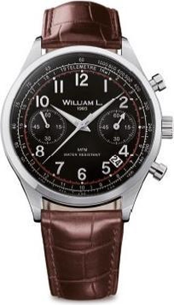 William L. 1985 - WLAC01NRCM - VINTAGE CHRONOGRAPH STAINLESS STEEL CASE WITH BROWN ALLIGATOR STRAP